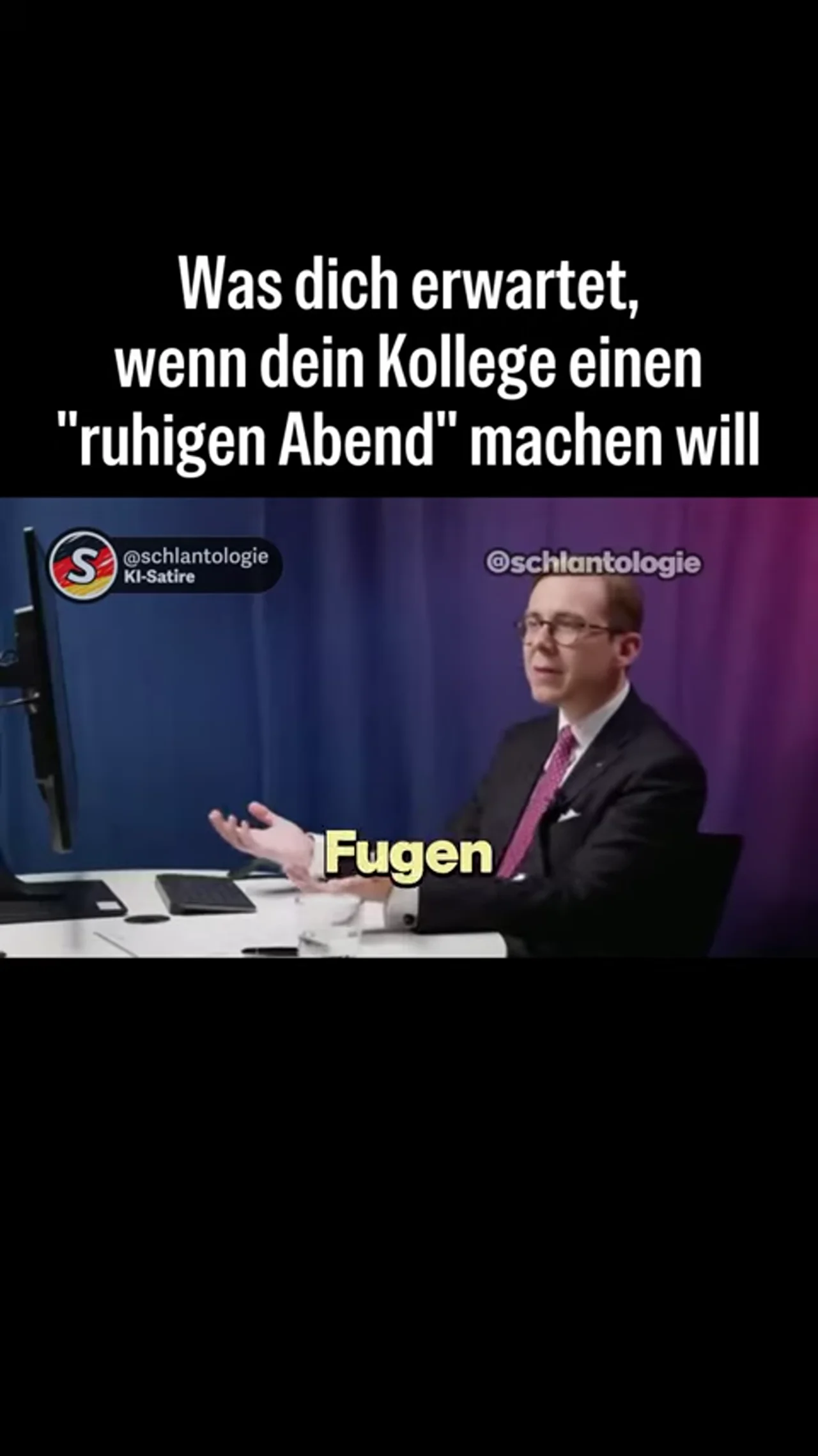 Was dich erwartet, wenn dein Kollege einen „ruhigen Abend“ machen will #fake #ki #satire #amthor