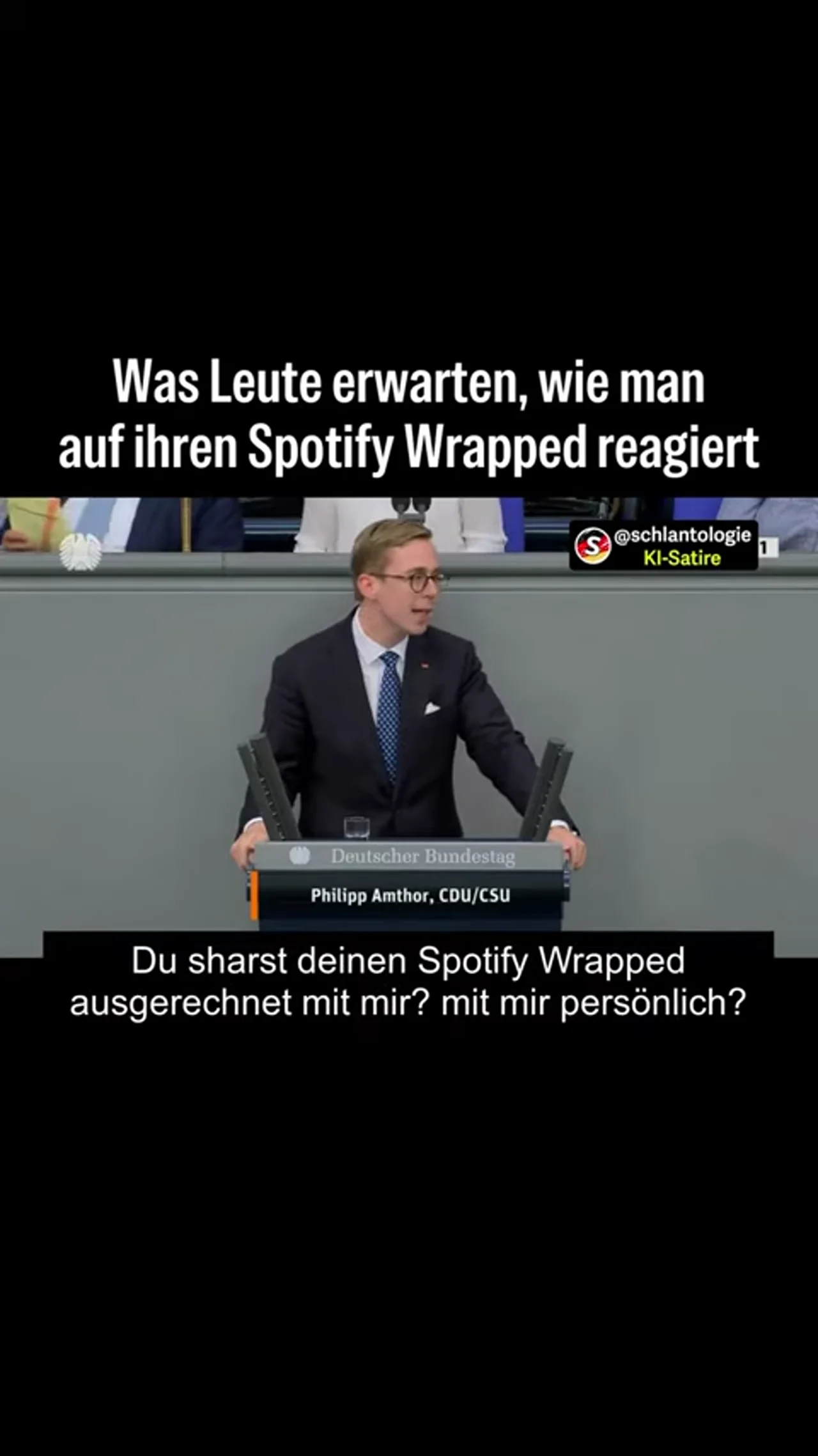 Was Leute denken wie man auf ihren Spotify Wrapped reagiert #ki #fake #amthor #satire