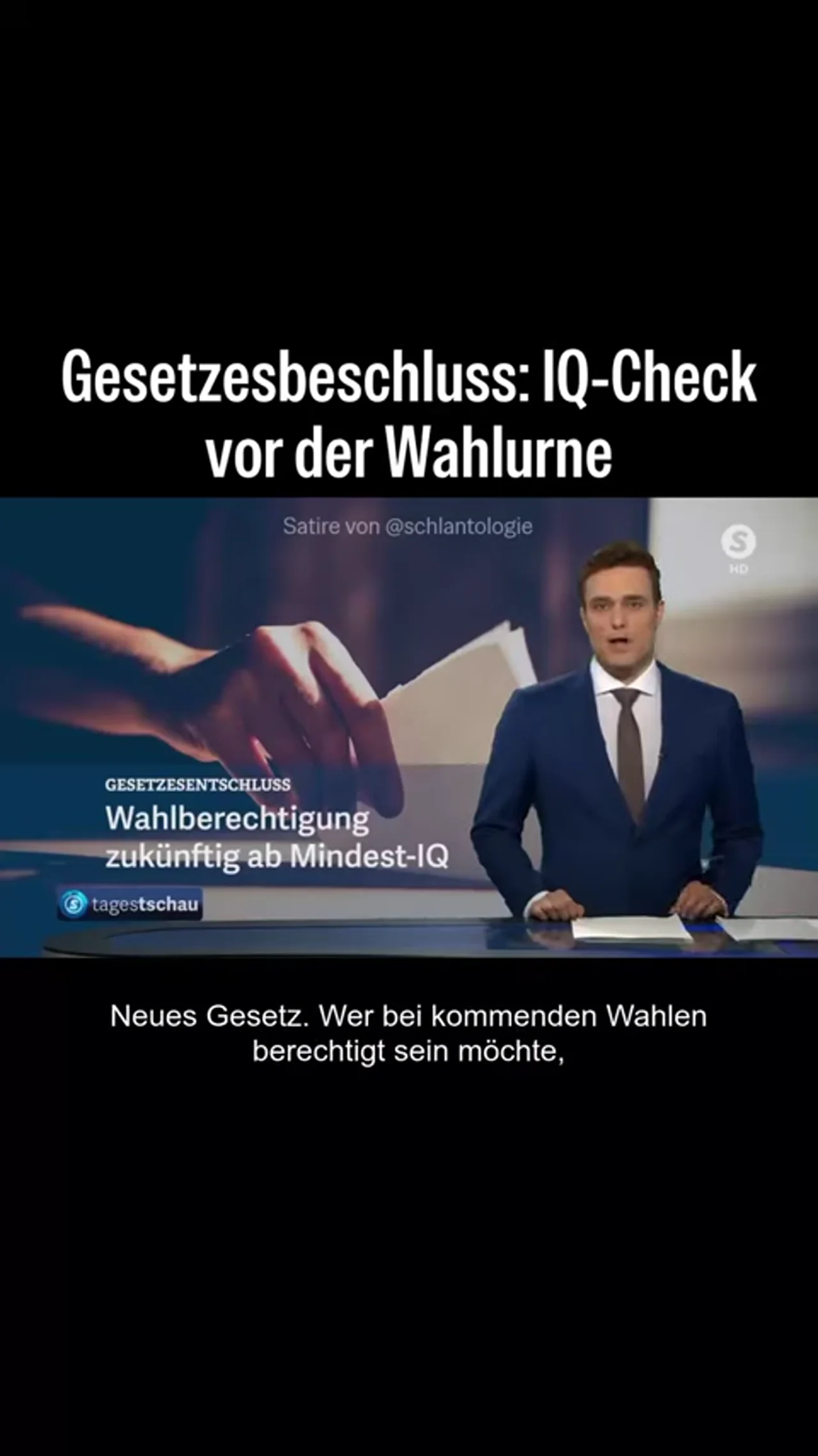 IQ-Test um wählen zu dürfen? #satire #fake #ki #witz