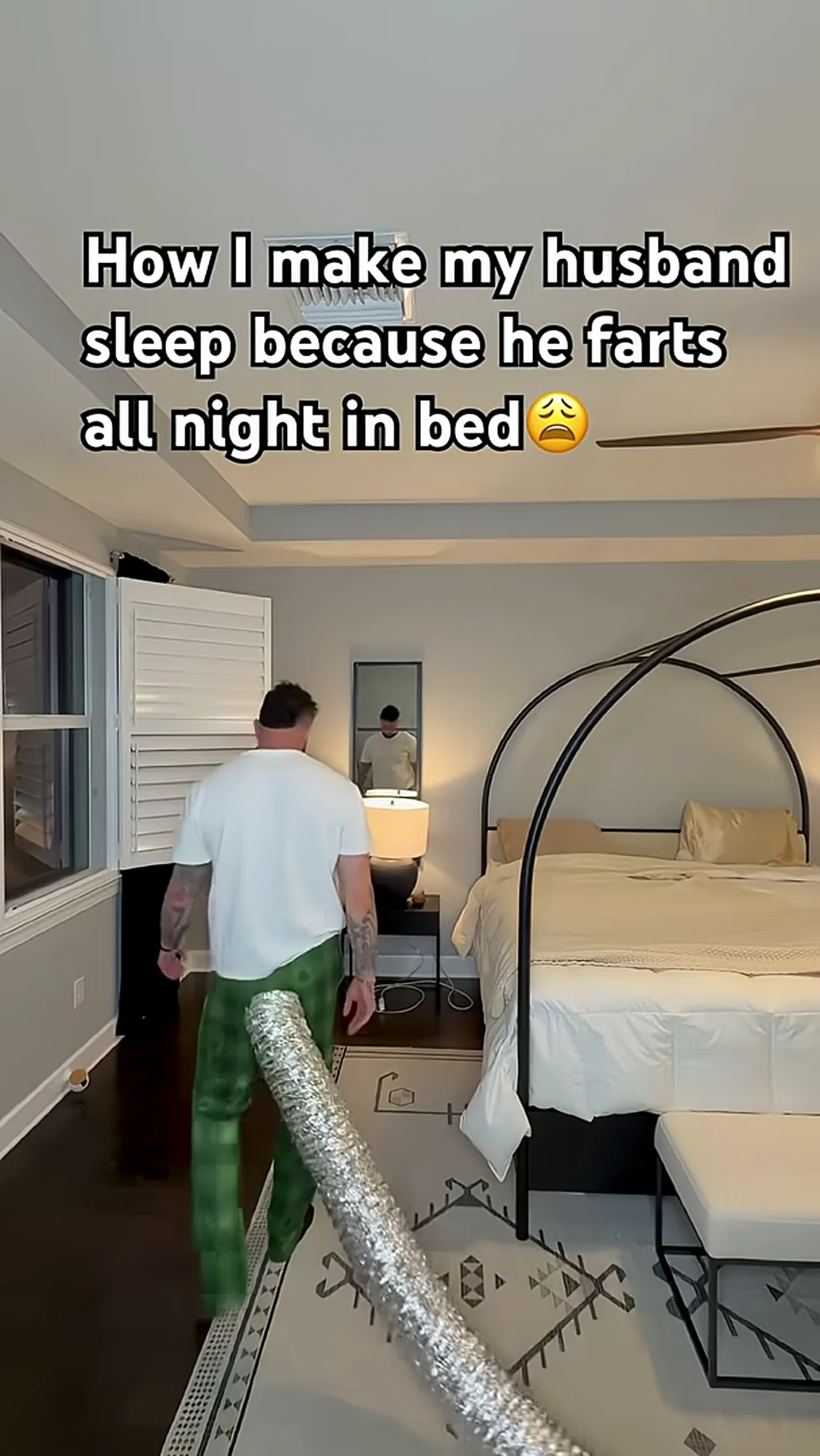 How I make my gassy husband sleep😩🤣💀 #husband #lol #funny